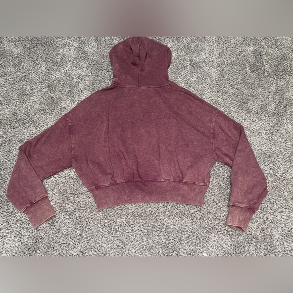 SO brand vintage maroon cropped zip up hoodie - Picture 4 of 5